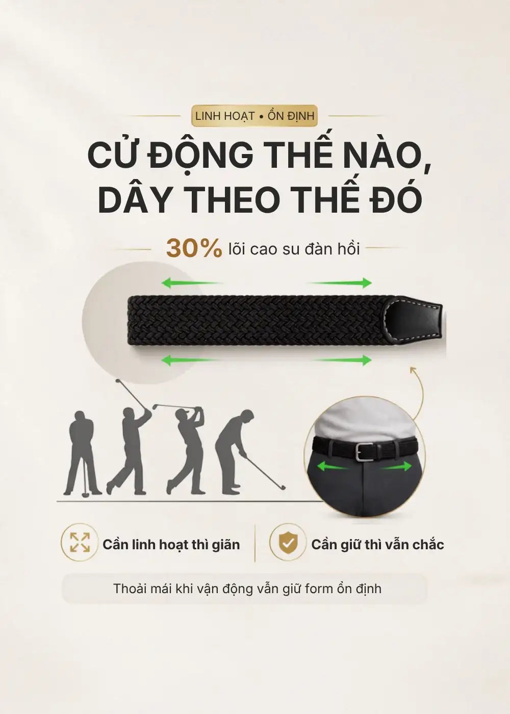 Dây Nịt Đan Co Giãn Khóa Đa Điểm #Y2010 174 Màu Xám