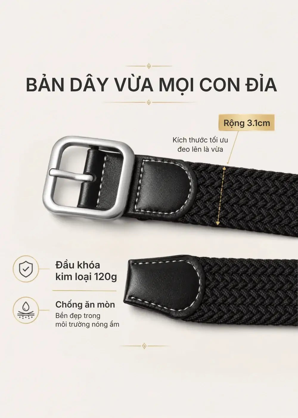 Dây Nịt Đan Co Giãn Khóa Đa Điểm #Y2010 174 Màu Xám