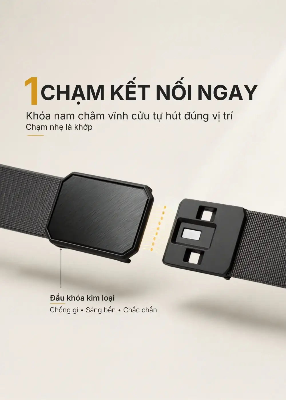 Dây Nịt Dù Khóa Nam Châm Siêu Bền #Y2010 177 Màu Đen