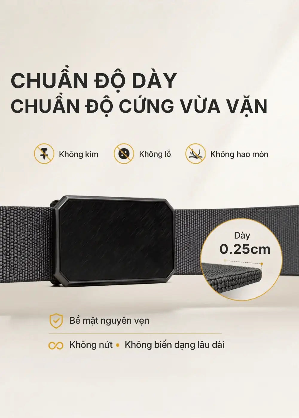 Dây Nịt Dù Khóa Nam Châm Siêu Bền #Y2010 177 Màu Đen