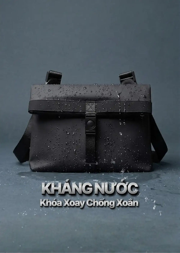 Túi Messenger Kháng Nước Khóa Xoay Chống Xoắn Thông Minh #Y2010 191 Màu Đen