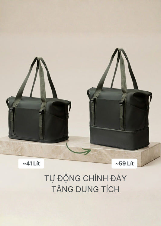 Túi Đa Năng Gym & Du Lịch Đáy Mở Rộng Kháng Nước Nhẹ Lau Là Sạch #Y2010 200 Màu Xanh Lá Đậm