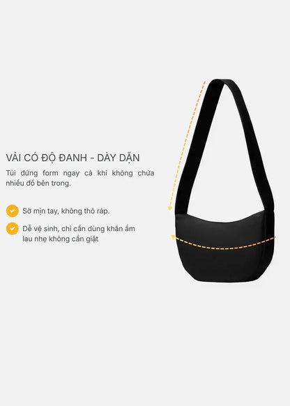 Túi Đeo Chéo Cross Bag Trượt Nước #Y2010 224 (35x22x6) Màu Đen