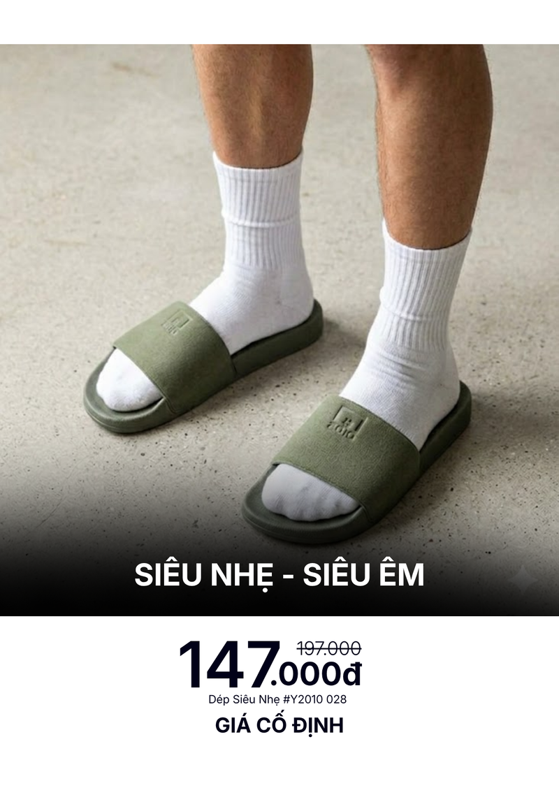 Dép Siêu Nhẹ Slide Slipper #Y2010 028 Xanh Lá Đậm