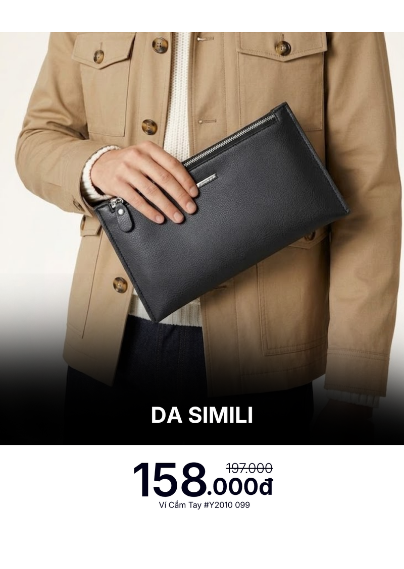 Ví Cầm Tay Da Simili #Y2010 099 Đen