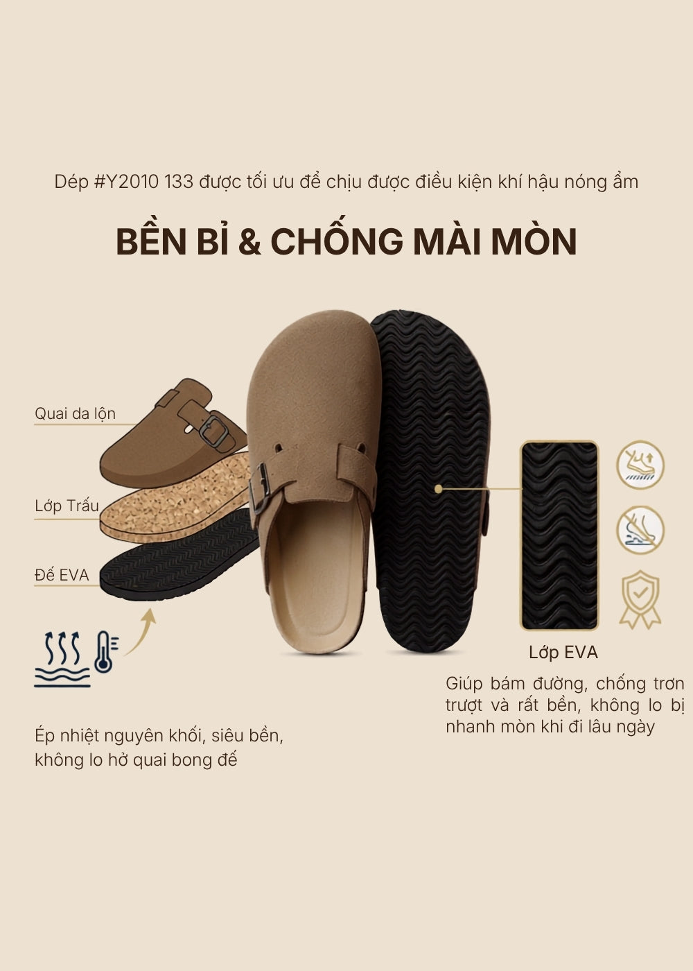 Dép Đế Trấu Mules Da Suede Mềm #Y2010 133 Màu Nâu Đậm