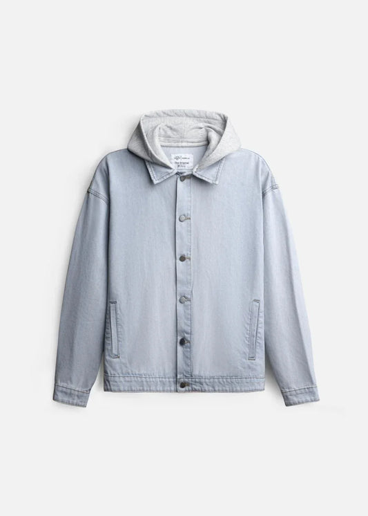 Áo Khoác Jean Phối Nón The Original 039 Xanh Dương Nhạt - YaMe.vn