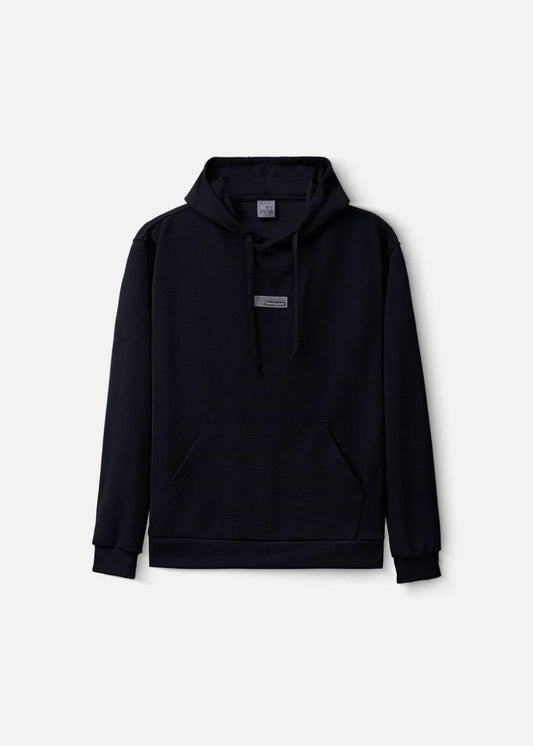 Áo Khoác Hoodie Waffle Thoáng Khí Seventy Seven 39 Đen - YaMe.vn