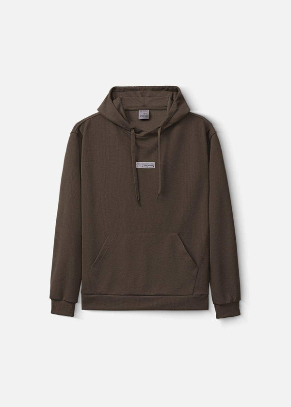 Áo Khoác Hoodie EasyCare™ Bền Nhanh khô Seventy Seven 039 Màu Nâu Đậm Dáng Ôm Vừa F2
