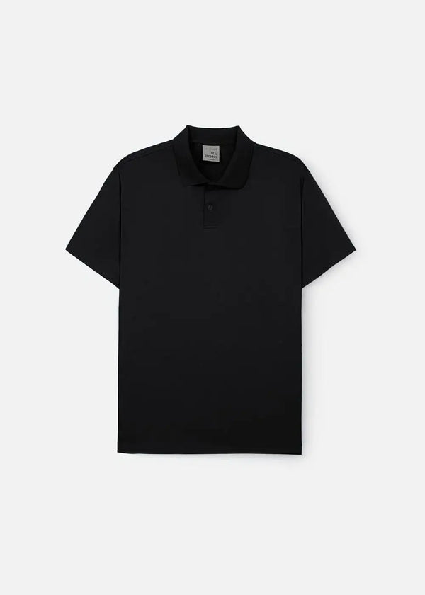 Áo Polo Vải Cá Sấu ColorLock™ Giặt Không Phai Màu, Đứng Dáng Non Branded 003 Màu Đen Dáng Ôm Vừa F2