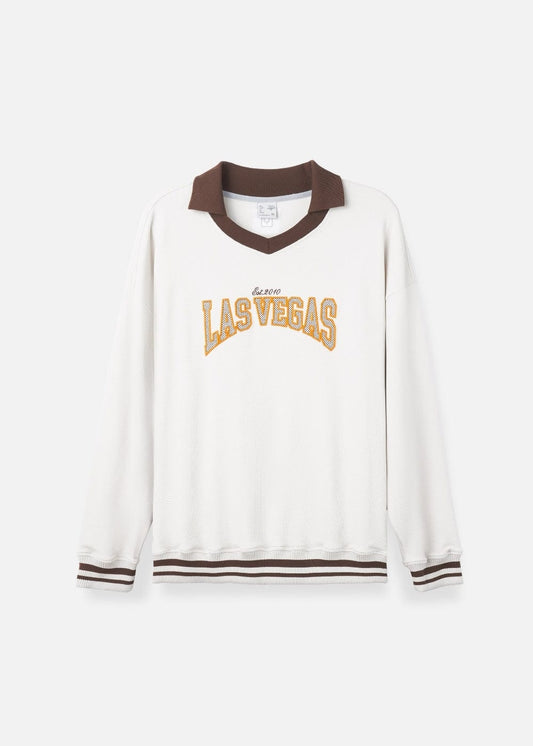 Áo Thun Tay Dài Áo Polo Sweater Cổ Chữ V No Style M38 Be