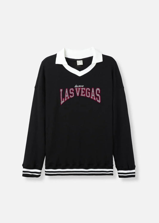 Áo Polo Sweater Cổ Chữ V No Style M38 Đen - YaMe.vn