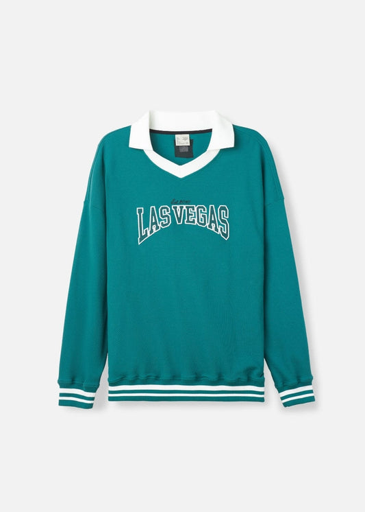 Áo Thun Tay Dài Áo Polo Sweater Cổ Chữ V No Style M38 Xanh Rêu