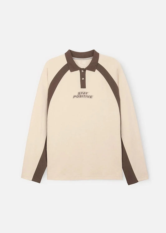 Áo Polo Sweater Cotton Phối Màu No Style M35 Be Nâu - YaMe.vn