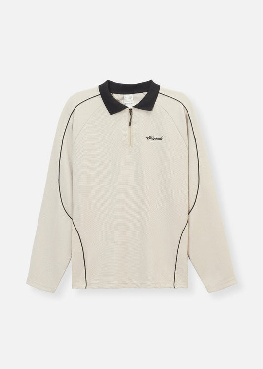 Áo Thun Tay Dài Áo Polo Tay Dài Vải Cotna Thoáng Khí  No Style M39 Be