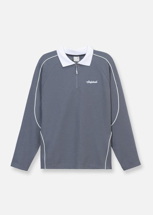Áo Thun Tay Dài Áo Polo Tay Dài Vải Cotna Thoáng Khí  No Style M39 Xám