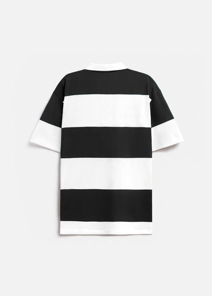 Áo Thun Cổ Polo Tay Ngắn Áo Polo Tay Ngắn Họa Tiết Sọc No Style M25 Trắng Đen