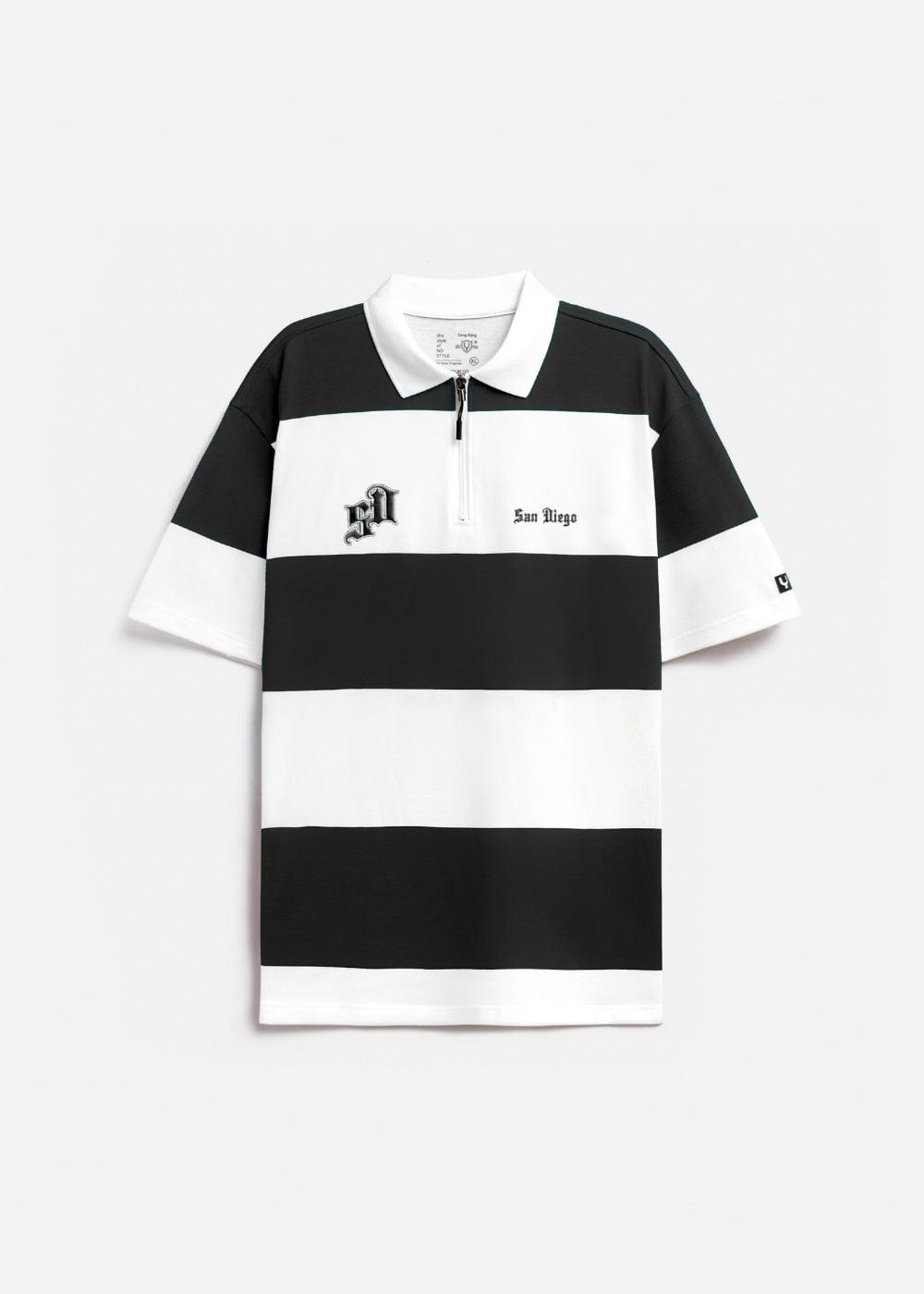 Áo Thun Cổ Polo Tay Ngắn Áo Polo Tay Ngắn Họa Tiết Sọc No Style M25 Trắng Đen