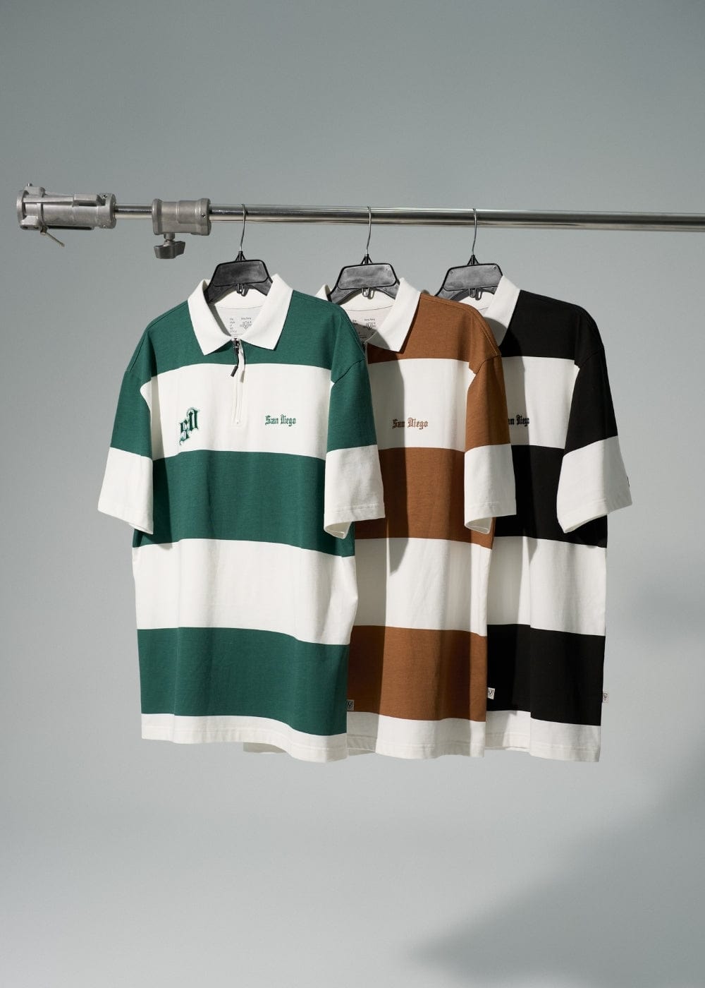 Áo Thun Cổ Polo Tay Ngắn Áo Polo Tay Ngắn Họa Tiết Sọc No Style M25 Trắng Nâu
