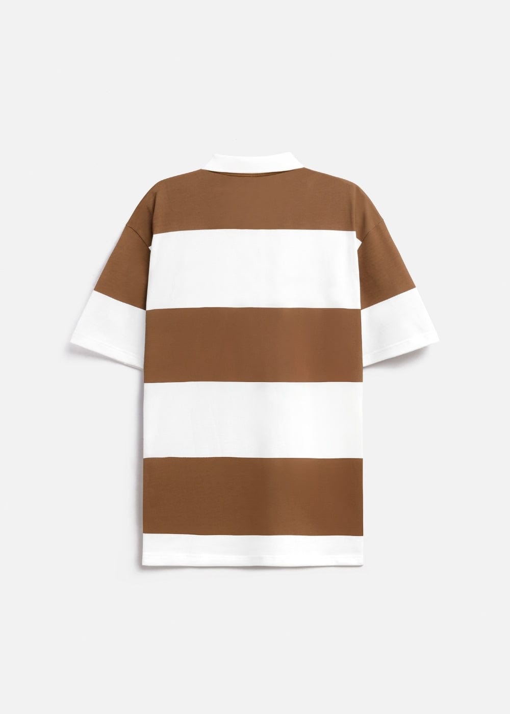 Áo Thun Cổ Polo Tay Ngắn Áo Polo Tay Ngắn Họa Tiết Sọc No Style M25 Trắng Nâu