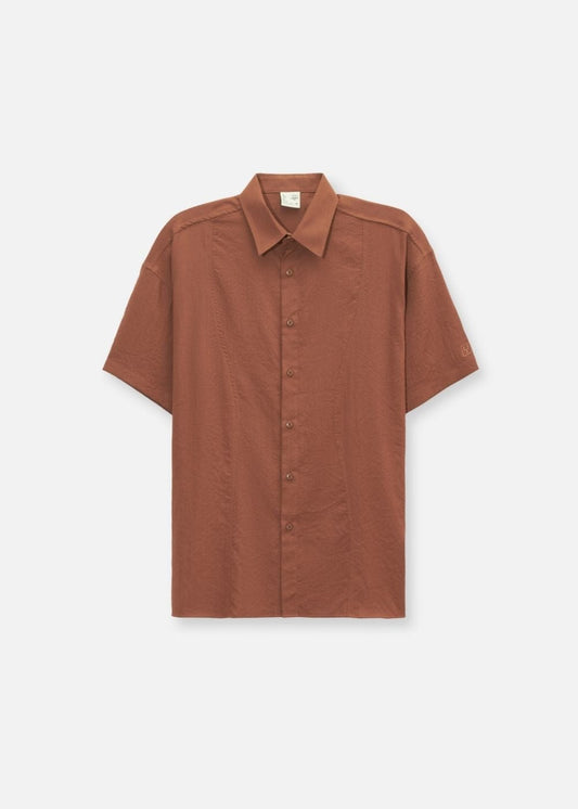 Áo Sơ Mi Tay Ngắn Cổ Bẻ Áo Sơ Mi No Style M117 Nâu
