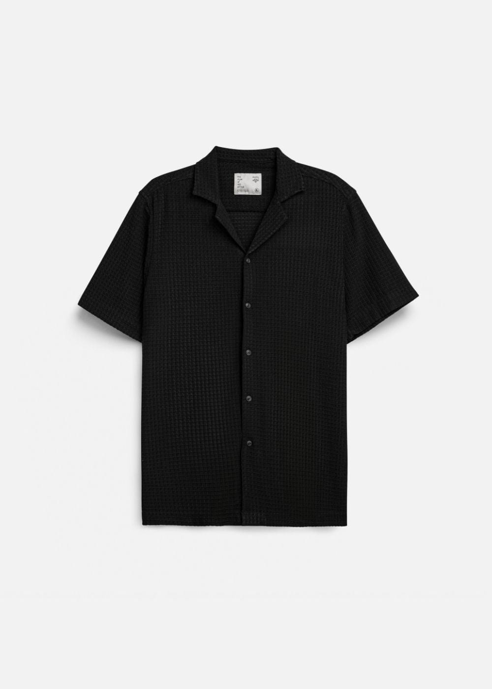 Áo Sơ Mi Tay Ngắn Cổ Cuban Áo Sơ Mi No Style M145 Đen