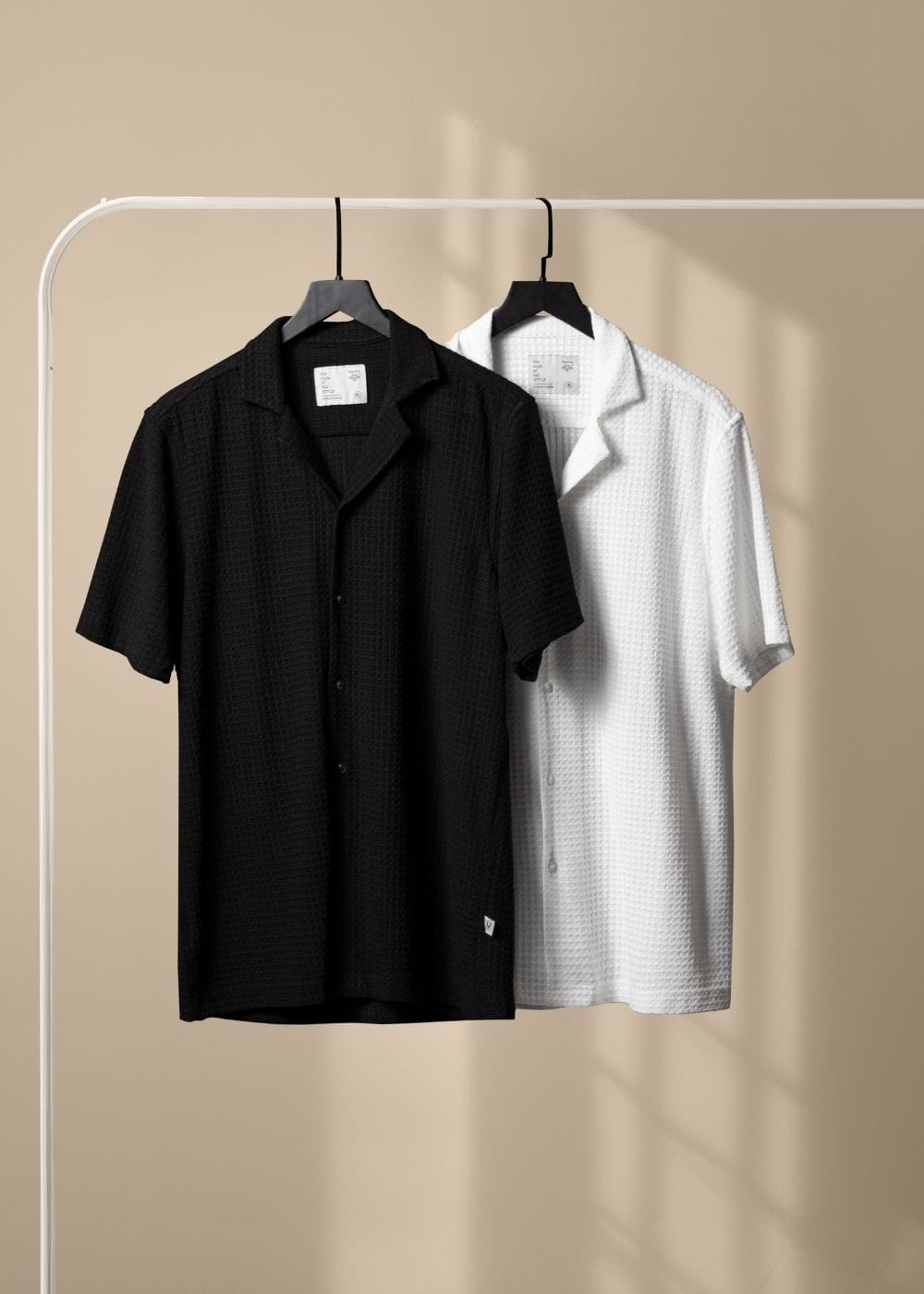 Áo Sơ Mi Tay Ngắn Cổ Cuban Áo Sơ Mi No Style M145 Đen