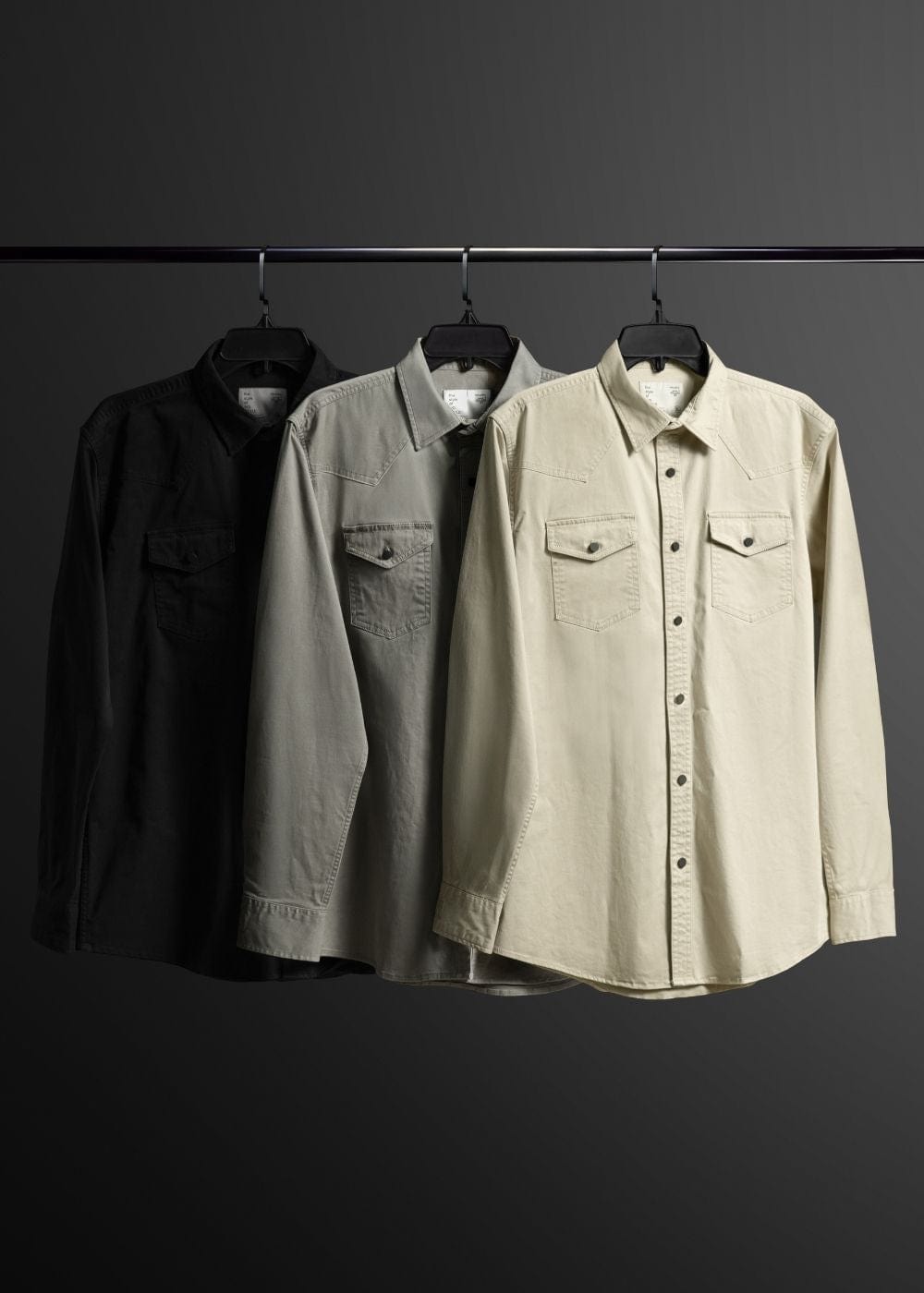 Áo Sơ Mi Tay Dài Cổ Bẻ Áo Sơ Mi No Style M64 Đen