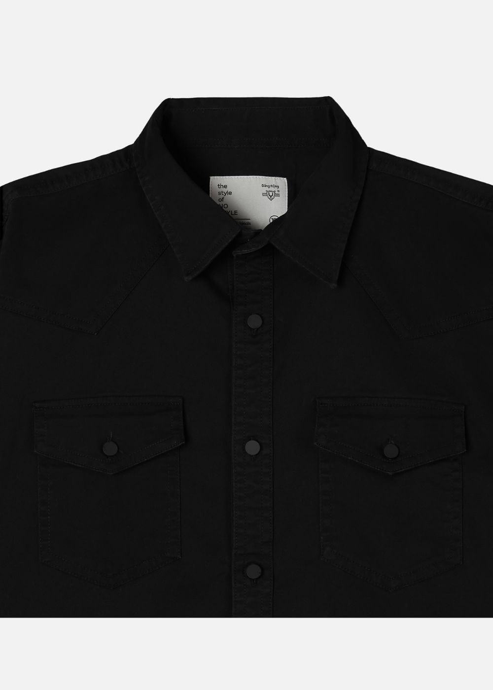 Áo Sơ Mi Tay Dài Cổ Bẻ Áo Sơ Mi No Style M64 Đen