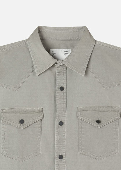 Áo Sơ Mi Tay Dài Cổ Bẻ Áo Sơ Mi No Style M64 Xám
