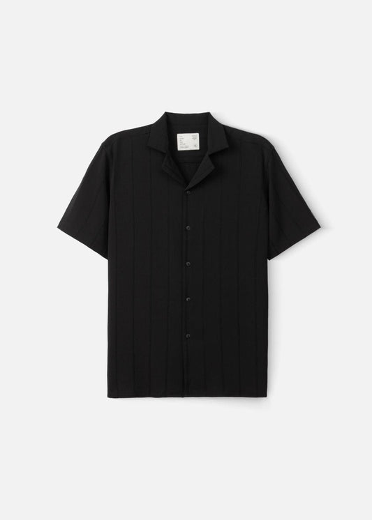 Áo Sơ Mi Tay Ngắn Cổ Cuban Áo Sơ Mi No Style M81 Đen