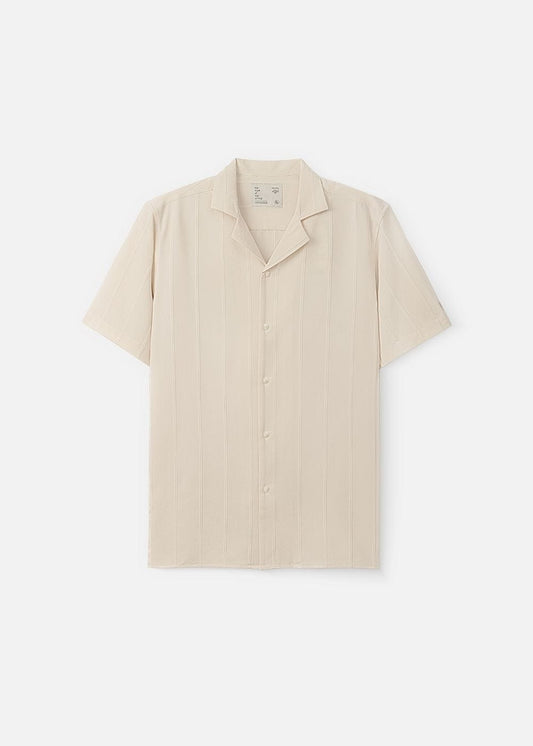 Áo Sơ Mi Tay Ngắn Cổ Cuban Áo Sơ Mi No Style M81 Kem
