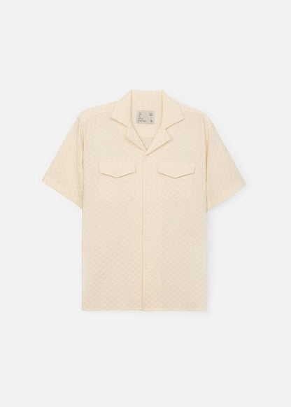 Áo Sơ Mi Tay Ngắn Cổ Cuban Áo Sơ Mi No Style M82 Trắng Kem