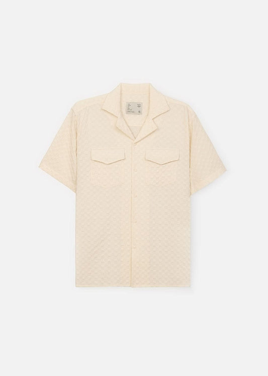 Áo Sơ Mi Tay Ngắn Cổ Cuban Áo Sơ Mi No Style M82 Trắng Kem