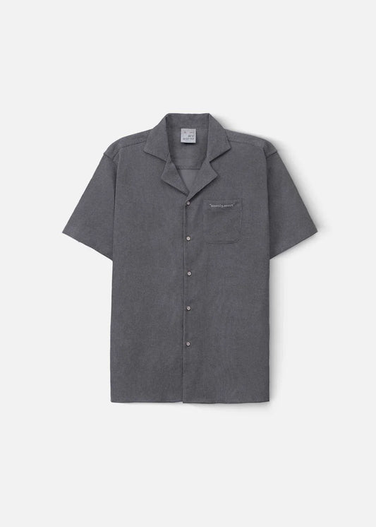 Áo Sơ Mi Cuban Corduroy Ít Nhăn Seventy Seven 23 Xám Đậm - YaMe.vn