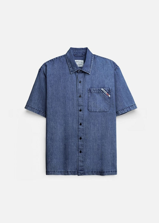 Áo Sơ Mi Tay Ngắn Cổ Bẻ Áo Sơ Mi The Original M001 Xanh Dương