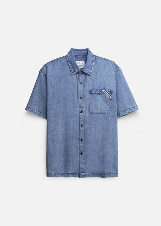 Áo Sơ Mi Tay Ngắn Cổ Bẻ Áo Sơ Mi The Original M001 Xanh Nhạt
