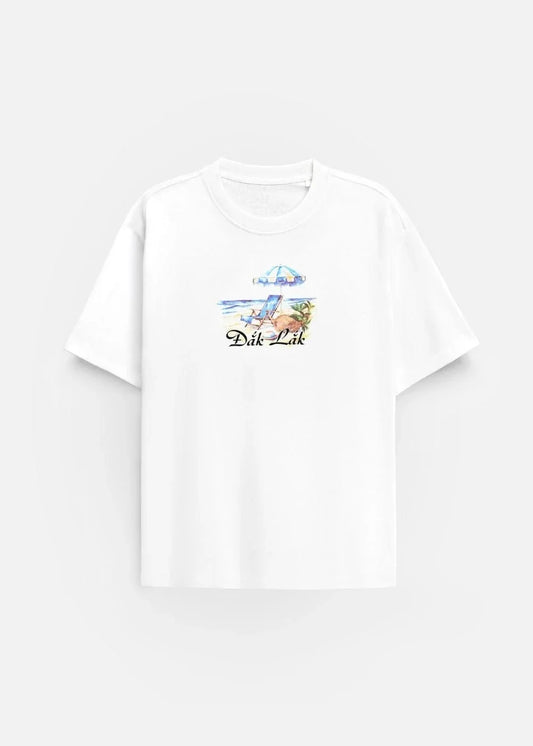 Áo Thun “ Làng Chài Đắk Lắk” No Style M206 Trắng - YaMe.vn