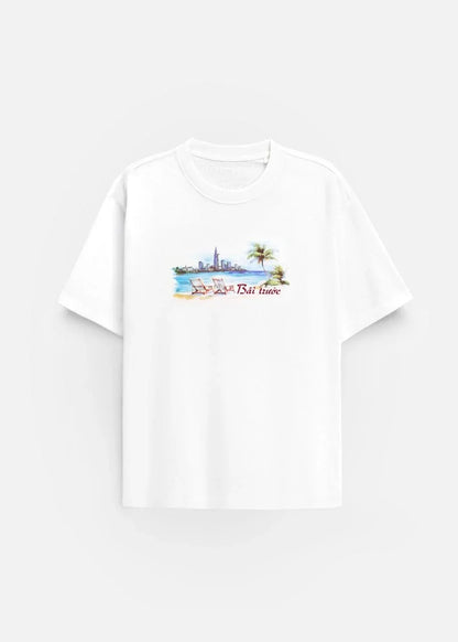 Áo Thun “Bãi Trước – Bãi Sau Sài Gòn” No Style M208 Trắng - YaMe.vn
