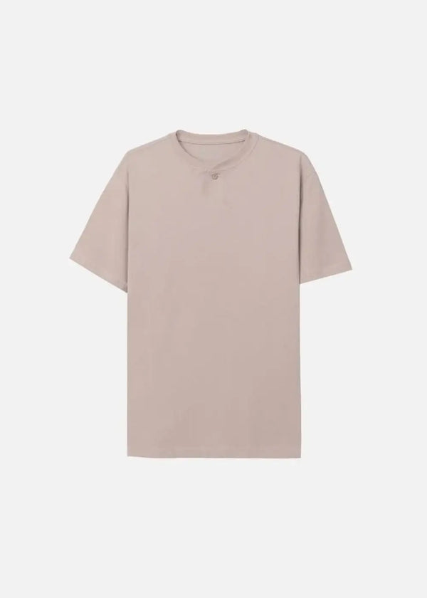 Áo Thun Cổ Henley IceVibes™ Thoát Mồ Hôi Mặc Siêu Mát The Minimalist 022 Màu Nâu Dáng Ôm Vừa F2