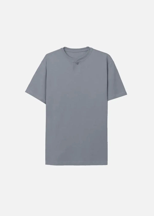 Áo Thun Cổ Henley IceVibes™ Thoát Mồ Hôi Mặc Siêu Mát The Minimalist 022 Màu Xám Dáng Ôm Vừa F2
