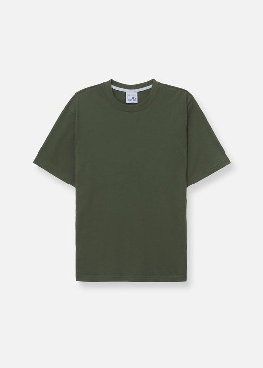Áo Thun Cổ Tròn Tay Ngắn Áo Thun Cotton Wash Siêu Mềm Non Branded 39 Xanh Rêu