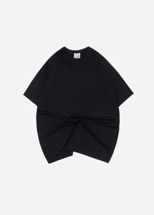 Áo Thun Cổ Tròn Tay Ngắn Pique Ít Nhăn Dáng Vừa Non Branded 46 Đen - YaMe.vn