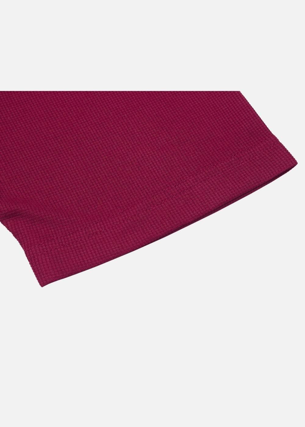 Áo Thun Waffle Thoáng Mát Non Branded 01 Đỏ Đậm - YaMe.vn