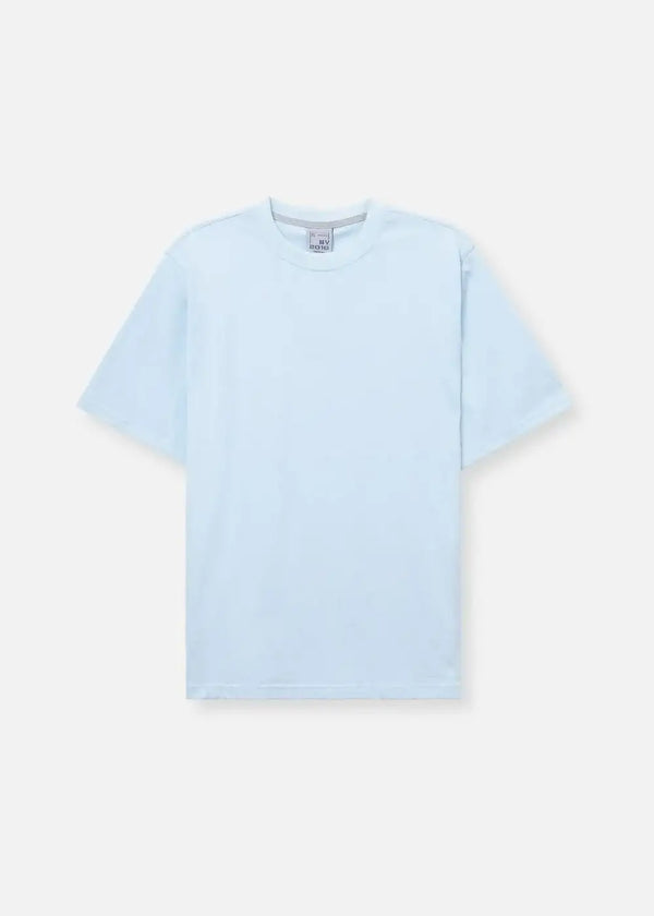 Áo Thun AirDry™ Cotton Washed Mềm Mại Giữ Phom Non Branded 039 Màu Xanh Dương Nhạt Dáng Vừa Vặn F3