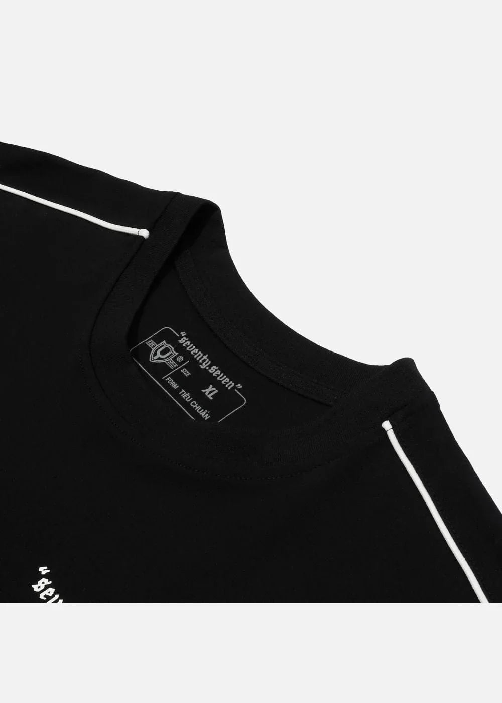 Áo Thun Cotton Line Art Co Giãn Seventy Seven 04 Đen - YaMe.vn