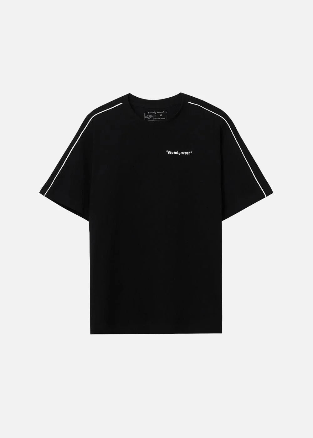 Áo Thun Cotton Line Art Co Giãn Seventy Seven 04 Đen - YaMe.vn