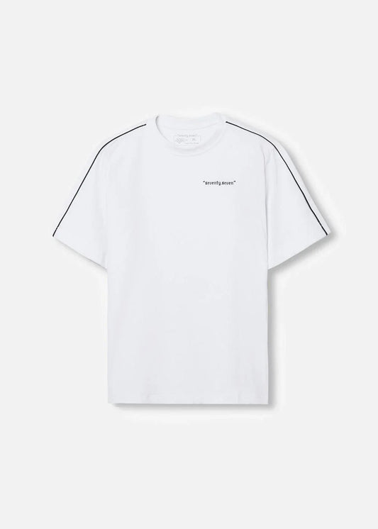 Áo Thun Cotton Line Art Co Giãn Seventy Seven 04 Trắng - YaMe.vn