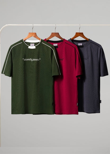 Áo Thun Cổ Tròn Tay Ngắn Áo Thun Seventy Seven 45 Xám Đậm