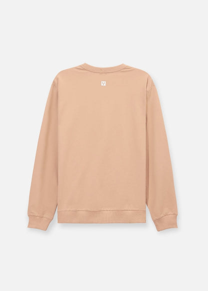 Áo Thun Cổ Tròn Tay Dài Áo Thun Sweater Cotton No Style M18 Nâu